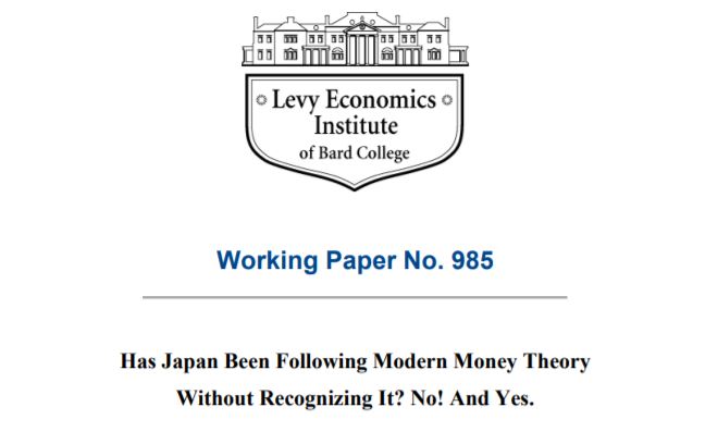 Has Japan Been Following Modern Money Theory Without Recognizing It? No! And Yes.